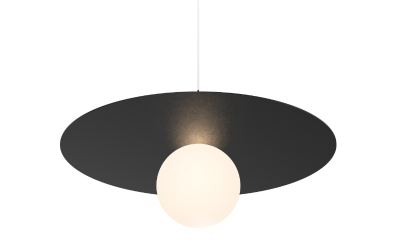 Blackjack Lighting. SP-GRL. BRIM GLOBE PENDANT White Glass Diffuser.