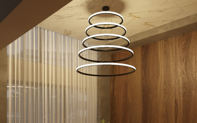 Cerchio Lighting. P78. Capo Out Chandelier (Specification Grade) Beam In / Out / In And Out.