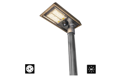 Designplan. Acorn Post Mounted LED Floodlight, 2 head sizes, 13.1'' to 39.4'' poles, 9W / 27W / 55W, 5450 lm, IP66.