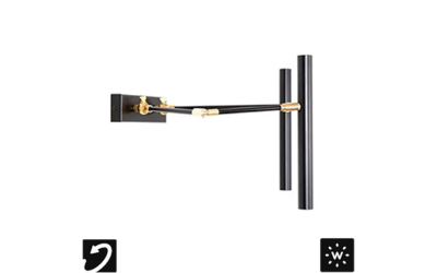 Designplan. Trenta X Due Adj. LED Wall Mount, 4.5W per beam, Ø1.2'' x 11.8'' Cylinder, 660 lm, IP20ю