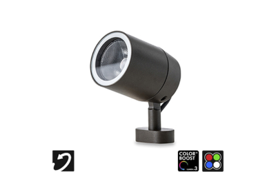 Designplan. SPY 90 RGBW LED Floodlight, Color Boost® Technology, Ø3.5'' x 4 heights with base, 20W, 974 lm, IP66.