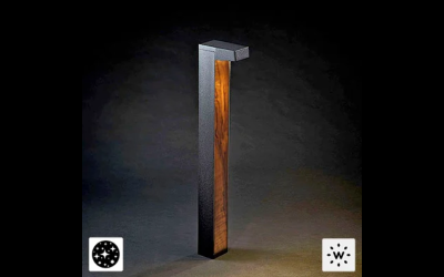 Designplan. Klee Wood LED Bollard, Real Teak or Simulated Wood, 24.0'' or 36.0'' h, 14W, 1025-1208 lm, IP65.