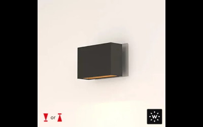 Designplan. Boa Wall Single LED Up OR Down Wall Mount, 5.9'' x 3.9'' h, 7W, 460 lm, IP20.