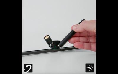 Designplan. C1-nano-HC Adj. LED Spotlight for Magnetic Track, Ø0.7'', 1W / 2W, 60-110 lm, IP20.