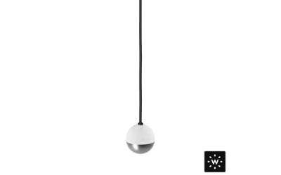 Designplan. Do S 1 LED Pendant, Stainless Steel, Ø1.8'' x 3 cable lengths, 1W, 81 lm, IP66.