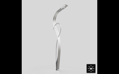 Designplan. FLOW Pole / Lamppost, 26W or 52W, 8.0' h, 3500-7500 lm, IP66.