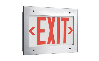 Exitronix. LCER. Lab/Cleanroom Recessed LED Exit.