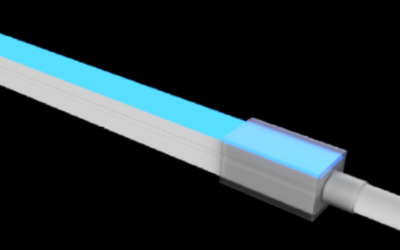 LLI Architectural Lighting. LLI-N4.4W. COLOR CHANGING RGB LED NEON (FIELD CUTTABLE) - 24V Mini Square Profile / Side Bending / Silicone (SS49).