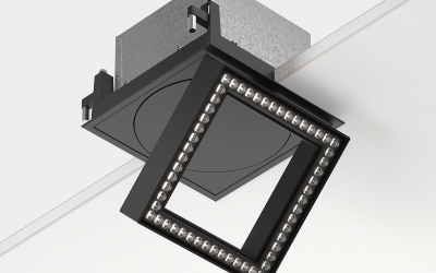 Luminii. SQD. STENOS Square 6 Inch Recessed Adjustable Downlight