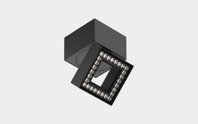 Luminii. SQD. STENOS Square 4 Inch Surface Adjustable Downlight