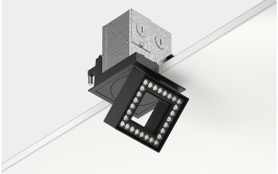 Luminii. SQD. STENOS Square 4 Inch Recessed Adjustable Downlight.