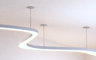 PreciseLED. WAVE-PM. WAVE Pendant Mount Curved LED Lighting System.