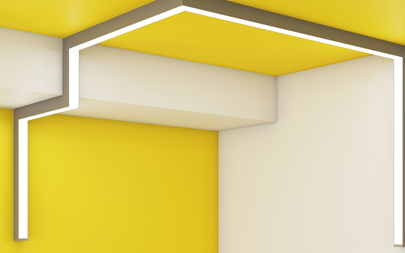 Axis Lighting. B2SQSLEDPAT. Beam 2 LED Square SURFACE MOUNT - REGULAR LIT CORNER PATTERNS.