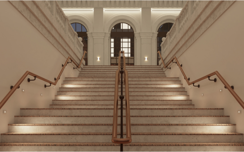 Axis Lighting. BCS. WALL STEPLIGHT SEMI-RECESSED VERTICAL.