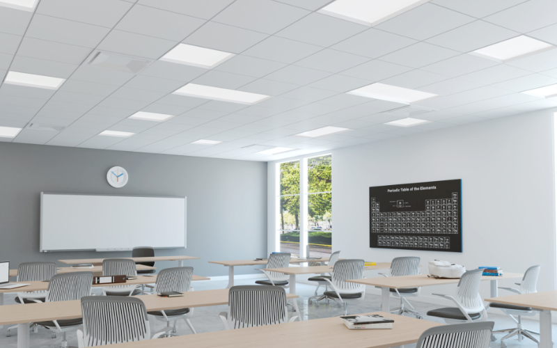 Axis Lighting. SKPA. SkyePlane Regressed 2x2 Recessed T-Bar & Drywall.