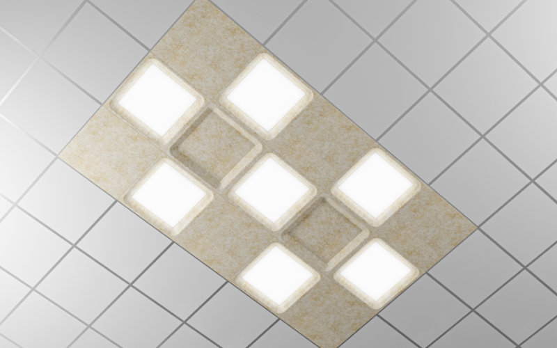 Axis Lighting. TACET Recessed T-Bar Lit Square.