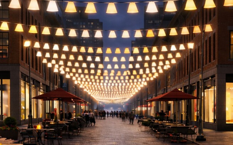 Bullard Bollards. BB-CSL-SD. Catenary String Lights Outdoor Pendants / Catenary System.