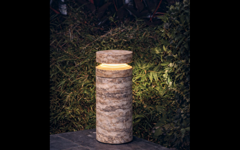 Bullard Bollards. BB-7179-ML. Mr. Silver Travertine Bollard Collection.