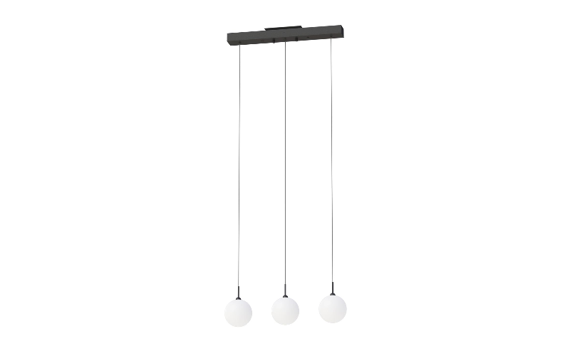 LWA. 22” Linear MultiPort Fixture 5” White Glass Pendant Level Pattern. by Blackjack Lighting