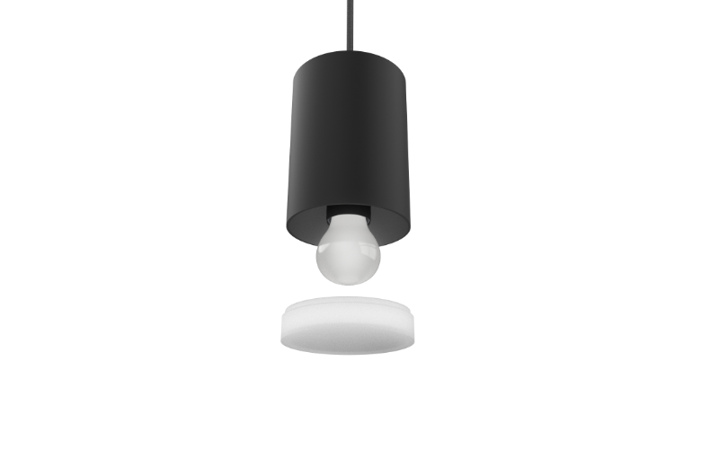 Blackjack Lighting. CRM. CORDS MINI DRUM PENDANT 4'' diameter / Frosted Acrylic Diffuser.