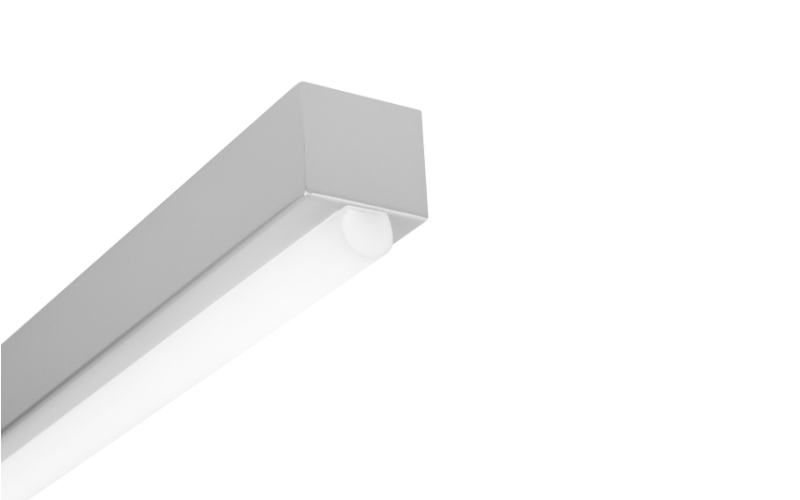 Bartco Lighting. BC8824. SECRET MENU 1-5/8'' wide sheet steel LED luminaire with tubular lens.