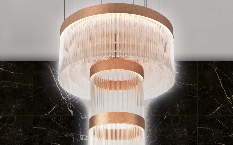 Cerchio Lighting. 055-016. ICE SMOOTH GLASS.