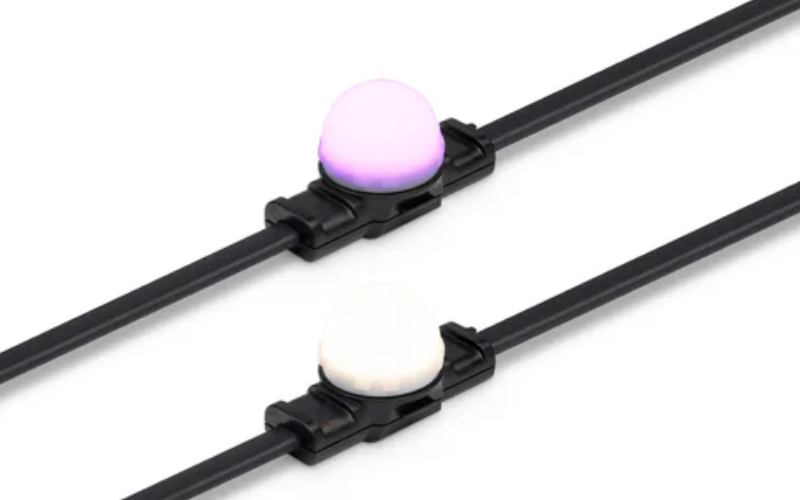 Color Kinetics. Flex Compact Pro Exterior flexible strands of high-intensity nodes with intelligent RGBiW light.