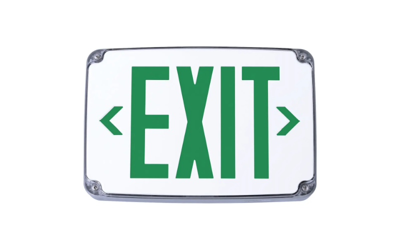 Compass. CEW. LED EXIT SIGN WET LOCATION.