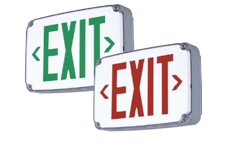 Compass. CEW. LED EXIT SIGN WET LOCATION.