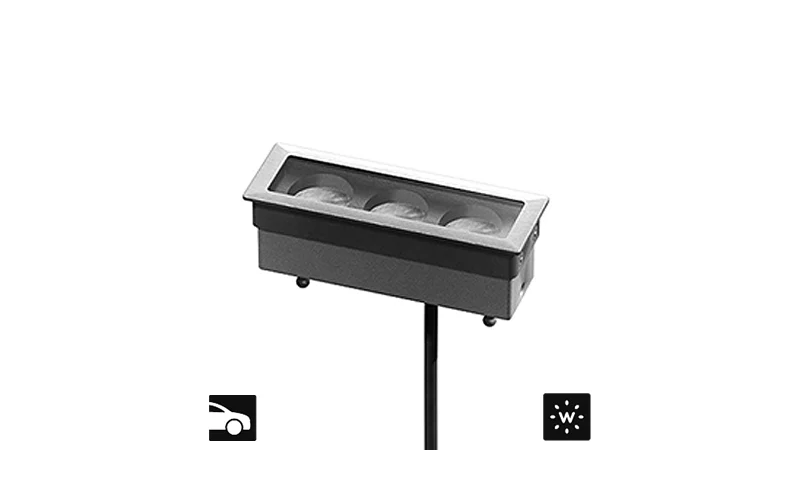 Designplan. Hydrofloor Nano HP Linear LED In-Grade Uplight IP68.