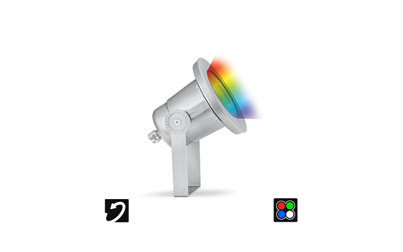Designplan. EGO RGBW Adjustable Stainless Steel LED Floodlight IP67.