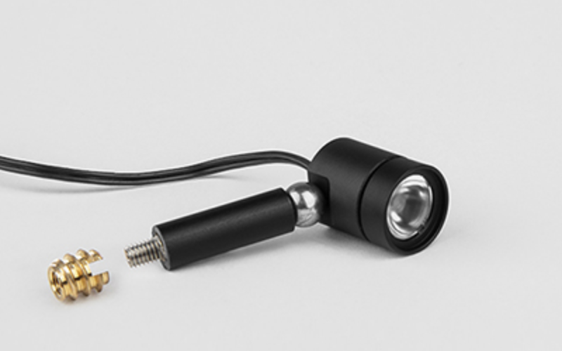 Designplan. C1-nano-S Adj. LED Spotlight, Magnetic or Screw Base, Ø0.5'', 1W, 74 lm, IP20.