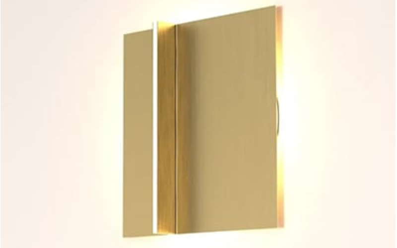 Designplan. Cosmopolitan Square LED Wall Mount, 9.3'' x 9.3'' x 0.4'', 6W, 429 lm, IP20.