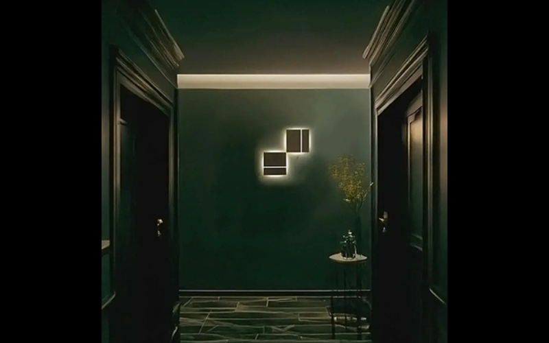 Designplan. Cosmopolitan Square LED Wall Mount, 9.3'' x 9.3'' x 0.4'', 6W, 429 lm, IP20.