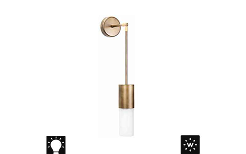 Designplan. Bicchiere Grande Con Vetro Wall Mount, 10W Max (Bulb by Others), Head: 8.7'' h / Full: 20.9'', IP20.