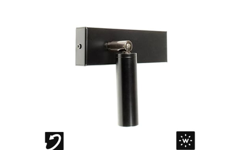 Designplan. Punto Di Vista Su Rettangolo Adj. Cylindrical Wall Lamp, Ø1.2'' x 3.94'' h, 375 lm, IP20.