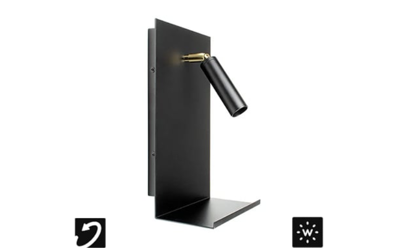 Designplan. Mensola Comodino LED Wall Mount, 3W, Ø1.2'' Head / 5.9