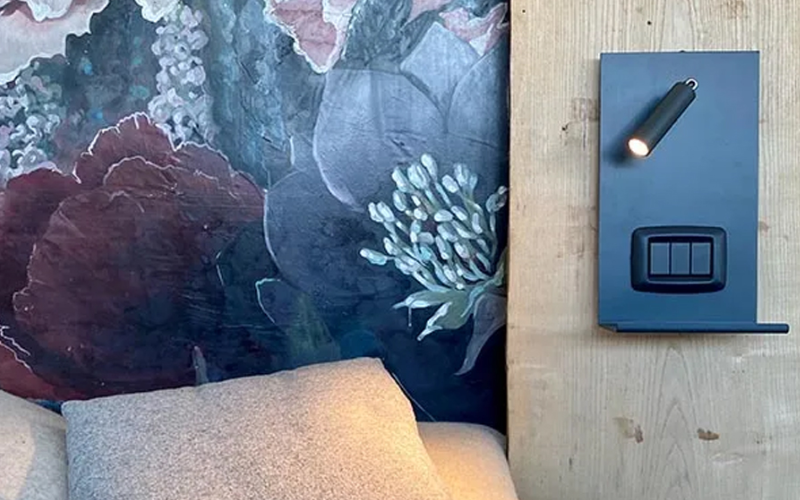 Designplan. Mensola Comodino LED Wall Mount, 3W, Ø1.2'' Head / 5.9