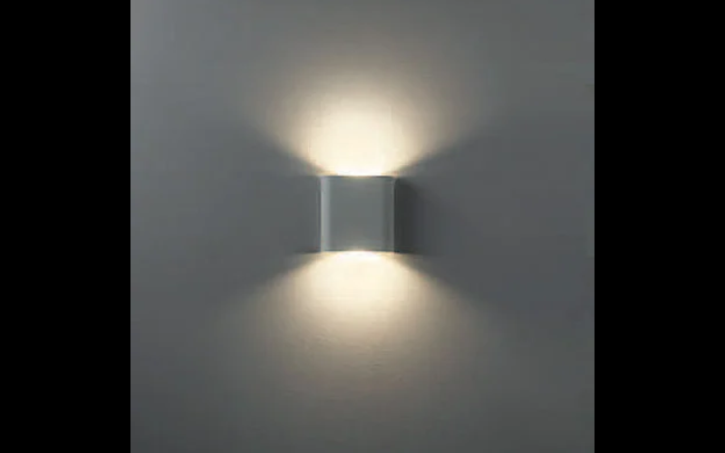 Designplan. Lucignolo LED Wall or Floor Mount, 4.6'' x 4.7'' h, 3W / 303 lm per beam, IP65.