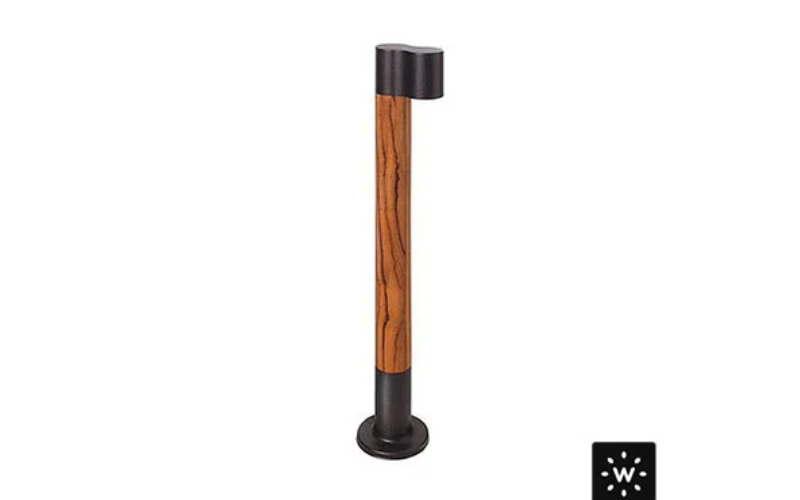 Designplan. Intono B Wood 1.1 LED Bollard, Weather-Resistant Teak, 4.9'' x 25.6'' h, 9W, 331 lm, IP66.