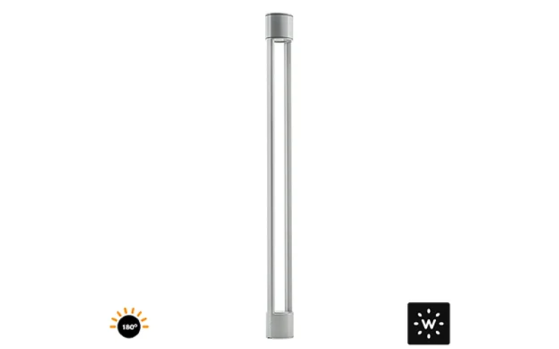 Designplan. Mok Mini Bollard 1200, 180° Emission, Ø4.3'' x 47.2'', 3.5W, 193 lm, IP65, IP68.