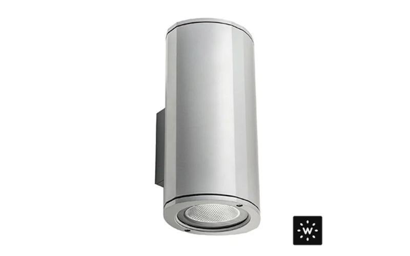 Designplan. Mok Wall Double LED Surface Mount, Ø6.7'' x 13.3'', 20W per beam, 4068 lm, IP65, IP68.