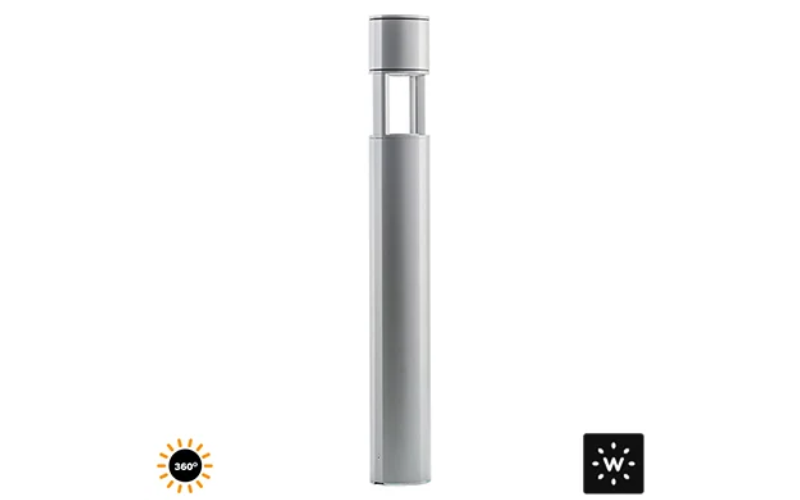 Designplan. Mok Mini Bollard 800, 360° Emission, Ø4.3'' x 31.7'', 5.5W, 350 lm, IP65, IP68.