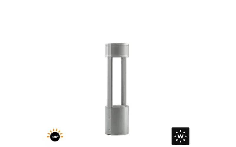 Designplan. Mok Bollard 580, 180° Emission, Ø6.6'' x 23.0'', 5.5W, 449 lm, IP65, IP68.