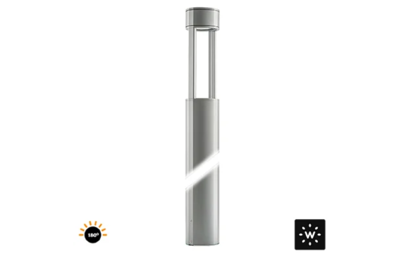 Designplan. Mok Bollard 2200, 180° Emission, Ø6.6'' x 87.2'', 11W, 793 lm, IP65, IP68.