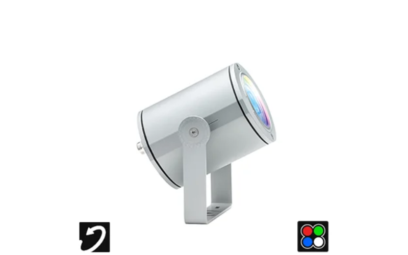 Designplan. MOK MINI Adj. LED Floodlight Pro, RGBW, Ø4.3'' x 4.8'', 12W, 253 lm, IP65, IP68.