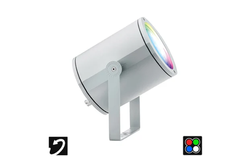 Designplan. MOK Adj. LED Floodlight Pro, RGBW, Ø6.7'' x 7.4'', 36W, 759 lm, IP65, IP68.