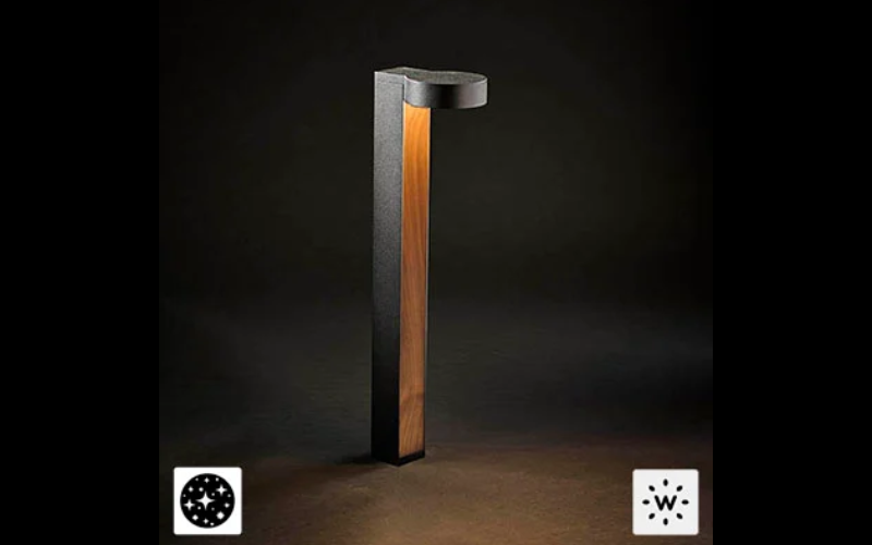 Designplan. Kahlo Wood LED Bollard, Real Teak or Simulated Wood, 24.0'' or 36.0'' h, 20W, 1356-1565 lm, IP65.