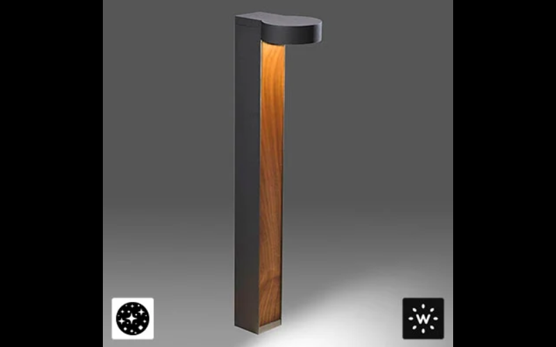 Designplan. KA4 Wood LED Bollard, Real Teak or Simulated Wood, 2 heights, 30W, 1846-2139 lm, IP65.
