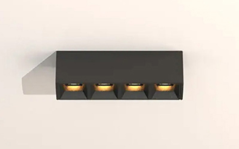 Designplan. Pixl 4 Ceiling Mounted Linear LED Downlight, 6.5'' x 1.6'', 8W, 1057 lm, IP20.